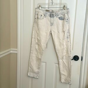 AG denim relaxed distressed skinny crop jeans